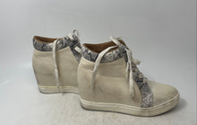 Load image into Gallery viewer, CCOCCI Womens Lake Gray White Lace-Up Wedge Heel Sneaker Shoes Size 8.5
