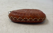 Load image into Gallery viewer, Vintage Brown Nicaragua Embossed Leather Zip Top Mini Coin Wallet
