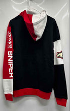 Load image into Gallery viewer, Sniper Gang Mens Black Red White Colorblock Long Sleeve Full-Zip Hoodie Size M
