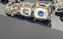 Load image into Gallery viewer, Authentic Swarovski Women's Silver-Tone Trilogy Blue Clear Crystal Necklace
