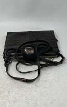 Load image into Gallery viewer, Brighton Womens Shadow Play Brown Black Embossed Leather Organizer Crossbody Bag
