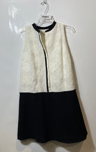 Load image into Gallery viewer, Ann Taylor Loft Womens Black And White Floral Lace Sleeveless Shift Dress Size M
