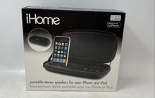 Load image into Gallery viewer, iHome iP-37 Black Portable Stereo Speaker For iPhone And iPod In Box Untested
