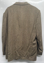 Load image into Gallery viewer, Oscar De La Renta Mens Brown Plaid Long Sleeve One-Button Blazer Jacket Size 44R
