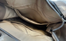 Load image into Gallery viewer, Nine West Womens Chelsay Beige Signature Embossed Leather Satchel Bag With Tags
