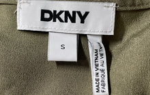 Load image into Gallery viewer, DKNY Womens Green Short Sleeve V-Neck Pullover Blouse Top Size Small
