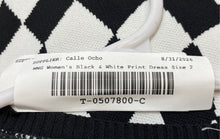 Load image into Gallery viewer, Mango Womens Black &amp; White Wavy Checkered Print Knitted Sweater Dress Size 2
