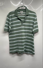 Load image into Gallery viewer, Lacoste Mens Olive Green Striped Spread Collar Short Sleeve Polo Shirt Size 3

