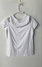 Load image into Gallery viewer, Michael Kors Womens White Cold-Shoulder Short-Sleeve Blouse Top Size Small
