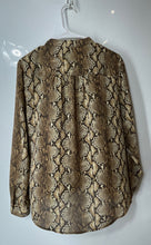 Load image into Gallery viewer, Michael Kors Womens Multicolor Snakeskin Print Surplice Front Blouse Top Size L
