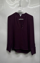 Load image into Gallery viewer, Calvin Klein Womens Purple Long Sleeve Henley Neck Blouse Top Size XS/TP
