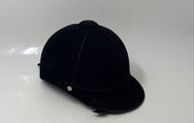 Load image into Gallery viewer, Black Lightweight Adjustable Strap Open Face Equestrian Riding Helmet
