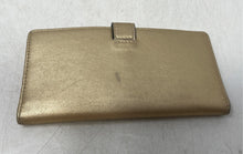 Load image into Gallery viewer, Coach Womens Metallic Gold Card Holder Slim Compact Bifold Wallet
