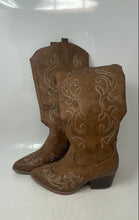 Load image into Gallery viewer, Unbranded Womens Brown Leather Pull-On Mid-Calf Western Boots Size 6
