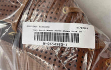 Load image into Gallery viewer, Authentic Tory Burch Womens Brown Perforated Leather Wedge Heel Booties 10M Worn
