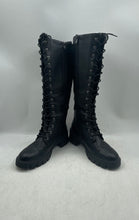 Load image into Gallery viewer, Vepose Womens CJY953 Black Leather Lace-Up Knee High Combat Boots Size 8.5
