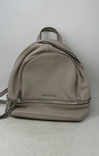 Load image into Gallery viewer, Michael Kors Womens Rhea Gray Pebbled Leather Adjustable Strap Zip Top Backpack
