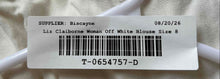 Load image into Gallery viewer, Liz Claiborne Womens Off White Pockets Long Sleeve Button-Up Shirt Size S
