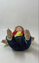 Load image into Gallery viewer, Wags Rite Girl Ice Skater Blue Eyes Yellow Sweater Red Scarf Collector Doll

