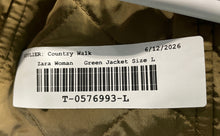 Load image into Gallery viewer, Zara Womens Green Long Sleeve Pockets Full-Zip Parka Jacket Size Large
