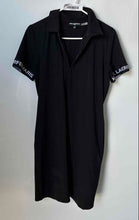 Load image into Gallery viewer, Karl Lagerfeld Womens Black Short Sleeve Collared Polo T-Shirt Dress Size S
