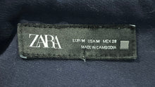 Load image into Gallery viewer, Zara Womens Blue Flat Front Pockets Straight Leg Trouser Pants Size Medium
