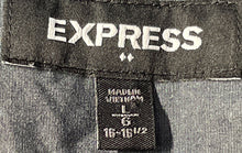 Load image into Gallery viewer, Express Mens Gray Cotton Collared Short Sleeve Dress Shirt Size Large
