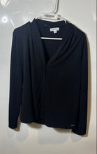 Load image into Gallery viewer, Calvin Klein Womens Black Long Sleeve Draped V-Neck Pullover Blouse Top Size XL
