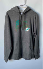 Load image into Gallery viewer, NFL Team Apparel Womens Gray Heather Miami Dolphins Full-Zip Hoodie Size XL

