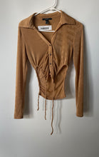 Load image into Gallery viewer, Forever 21 Womens Brown Long Sleeve Collared Blouse Top Size Small
