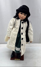 Load image into Gallery viewer, Black Hair Open Eyes Agnes Y Choi Porcelain Doll In Multicolor Outfits With Hat
