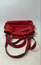 Load image into Gallery viewer, Nuovedive Womens Red Pebbled Leather Zip Top Convertible Shoulder Handbag
