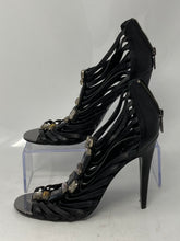 Load image into Gallery viewer, Authentic Tory Burch Womens Black Caged High Gladiator Heels Size 7.5M Worn
