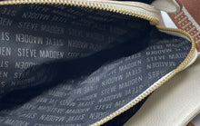 Load image into Gallery viewer, Steve Madden Womens Beige Brown Leather Zipper Inner Pockets Crossbody Bag
