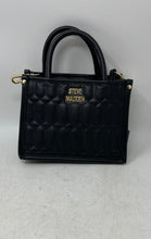Load image into Gallery viewer, Steve Madden Womens Black Faux Leather Top Zipper Double Handle Crossbody Bag
