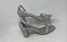 Load image into Gallery viewer, Dream Pairs Womens Silver Glitter Open Toe Block Heel Ankle Strap Sandals Size 9
