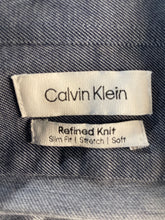 Load image into Gallery viewer, Calvin Klein Mens Gray Refined Knit Long Sleeve Slim Fit Dress Shirt Size L
