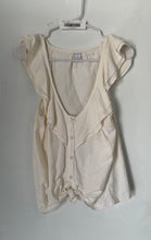 Load image into Gallery viewer, Old Navy Womens Off White Ruffle Cap Sleeve V-Neck Button Front Blouse Top Sz S
