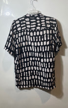 Load image into Gallery viewer, Zara Mens Black White Printed Short Sleeve Regular Fit Button-Up Shirt Size M
