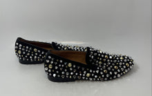 Load image into Gallery viewer, Saks Fifth Avenue Mens Black Suede Slip-On Low Top Studded Loafer Shoes Size 9 M

