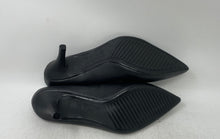 Load image into Gallery viewer, Vizzano Womens Black Leather Slip-On Pointed Toe Kitten Pump Heels Size 10
