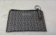 Load image into Gallery viewer, Guess Womens Gray Black Signature Print Card Holder Zipper Small Pouch Wallet
