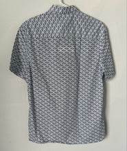 Load image into Gallery viewer, Perry Ellis Mens Blue Plaid Cotton Short Sleeve Slim Fit Button-Up Shirt Size M
