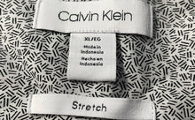 Load image into Gallery viewer, Calvin Klein Mens White Black Print Stretch Short Sleeve Button-Up Shirt Size XL

