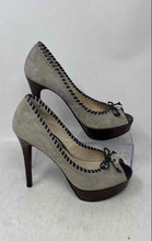 Load image into Gallery viewer, Michael Kors Womens Bennet Gray Suede Peep Toe Stiletto Pump Heels Size 8 M
