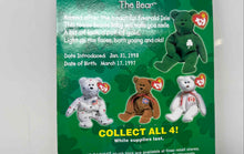Load image into Gallery viewer, Ty Beanie Baby Green Erin The Bear Ronald McDonald House Retired Plush Toy

