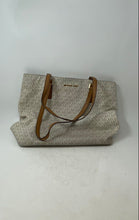 Load image into Gallery viewer, Michael Kors Womens Beige Brown Signature Print Double Strap Shoulder Bag
