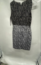 Load image into Gallery viewer, Calvin Klein Womens Black White Crew Neck Sleeveless Zipper Sheath Dress No Size
