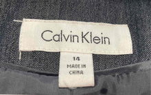 Load image into Gallery viewer, Calvin Klein Womens Blue Denim Long Sleeve Pockets 2-Button Blazer Size 14
