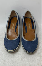 Load image into Gallery viewer, Michael Pasinkoff Womens Blue Suede Slip-On Wedge Pump Heels Size EUR 37
